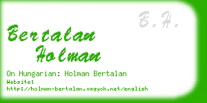 bertalan holman business card